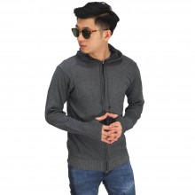 Knit Hoodie Fingerless Dark Grey