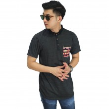 Polo Dark Stripe With Pocket Tribal