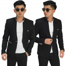 Blazer Casual Stand Collar Black