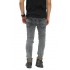 Jeans Ripped With Biker Patch Snow Wash Grey