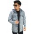 Kemeja Denim Hooded Soft Grey