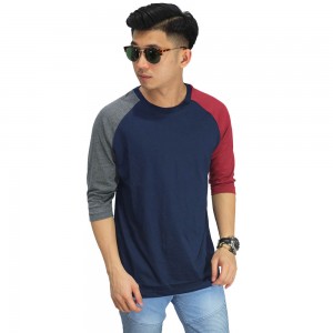 Raglan Mid Sleeve Two Tone Navy