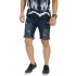 Celana Pendek Jeans 4 Ripped Dark Indigo