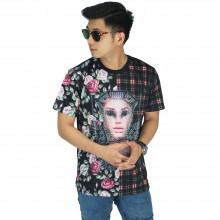 Kaos Printing Floral Mix Tartan