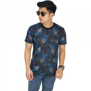 Kaos Printing Peacock Feather