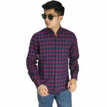 Kemeja Flanel Modern Tartan Navy Red