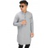 Baju Muslim Kurta Gamis Basic Soft Grey