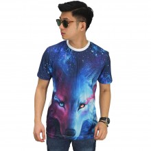 Kaos Printing 3D Galaxy Wolf