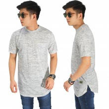 Longline T-Shirt Basic Tuton Soft Grey
