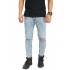 Jeans Ripped On Knee Snow Soft Blue