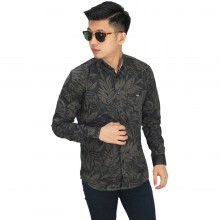 Kemeja Leaf Vector Pattern Brown