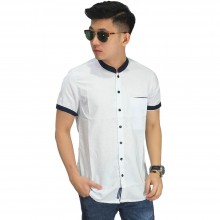 Kemeja Pendek Grandad Casual White