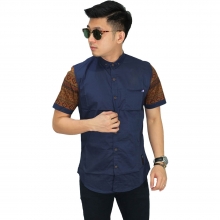 Kemeja Pendek Sleeve Classic Batik Navy