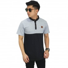 Polo Two Tone Soft Grey And Black