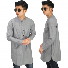 Baju Koko Kurta Gamis Grey