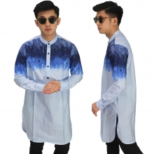 Baju Muslim Kurta Gamis Gradation Soft Blue