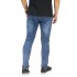 Jeans Knee Ripped Raw Frayed Hem Blue