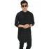 Baju Muslim Kurta Gamis 3/4 Polos Hitam