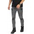 Biker Jeans Thigh And Knee Rips Grey