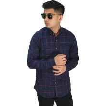 Kemeja Flanel Big Square Navy