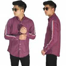 Kemeja Track Strap Maroon