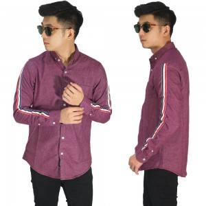 Kemeja Track Strap Maroon