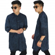 Baju Muslim Kurta Gamis 3/4 Denim