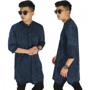 Baju Muslim Kurta Gamis 3/4 Denim
