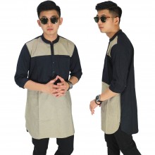 Baju Muslim Kurta Gamis 3/4 Brown And Black