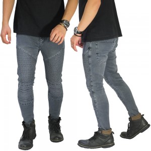 Biker Jeans Skinny Full Thigh Grey