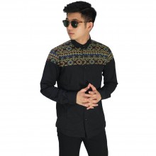 Kemeja Top Batik Songket Black