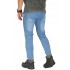 Biker Jeans Extend Knee Ripped Soft Blue