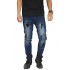 Biker Jeans Extra Ripped Dark Blue