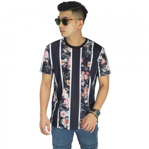 Kaos Printing Floral Stripe