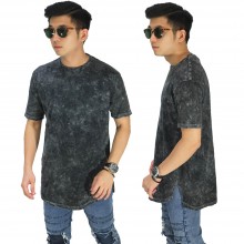 Longline T-Shirt Washed Black
