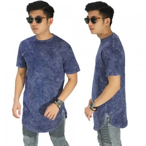 Longline T-Shirt Washed Blue