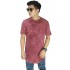 Longline T-Shirt Washed Maroon