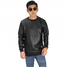 Sweatshirt Quilted Leather Black