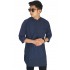 Baju Muslim Kurta Gamis 3/4 Polos Dongker