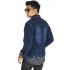 Jaket Denim Trucker Ripped Dark Blue