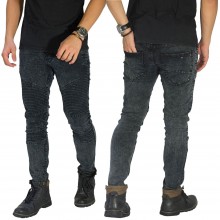 Jeans Biker Extend Washed Black Washed
