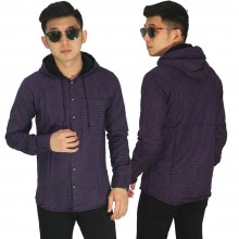Kemeja Flanel Hoodie Purple