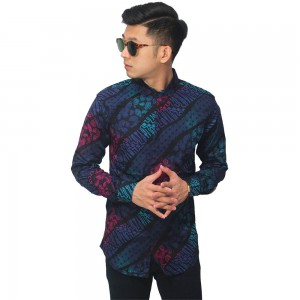 Kemeja Batik Elegant Gradation Black