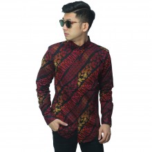 Kemeja Batik Elegant Gradation Maroon