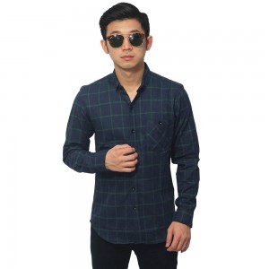 Kemeja Flanel Big Square Navy
