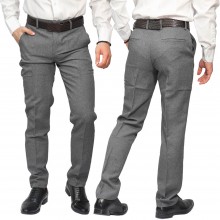 Celana Bahan Formal Panjang Slimfit Abu Terang