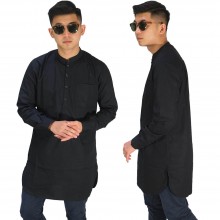 Baju Muslim Kurta Gamis Panjang Polos Hitam