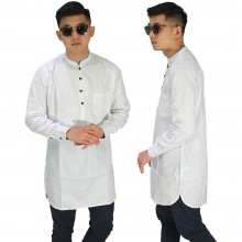 Baju Muslim Kurta Gamis Panjang Polos Putih