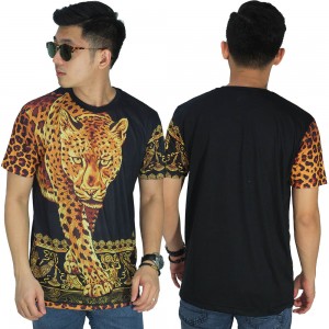 Kaos Printing Elegant Gold Leopard