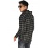 Kemeja Flanel Hoodie Tartan Black